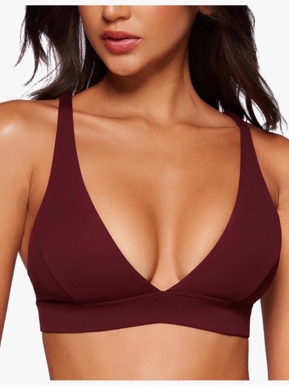 CRZ YOGA Wine Wireless Triangle Bralette Butterluxe M